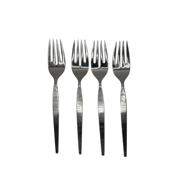 Oneida Satinique Stainless Steel set of 4 salad Fork Betty Crocker satin - Picture 2 of 5